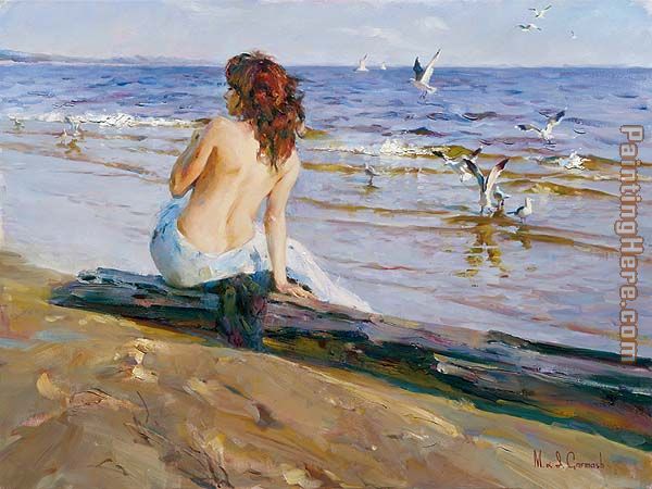 Beauty on the Shore painting - Garmash Beauty on the Shore art painting